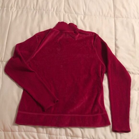 Evan-Picone Pink Faux Velvet Zip up jacket - Picture 5 of 8